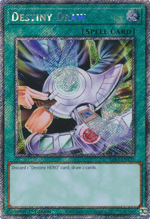 Destiny Draw (Platinum Secret Rare) - Quarter Century Bonanza (RA03)