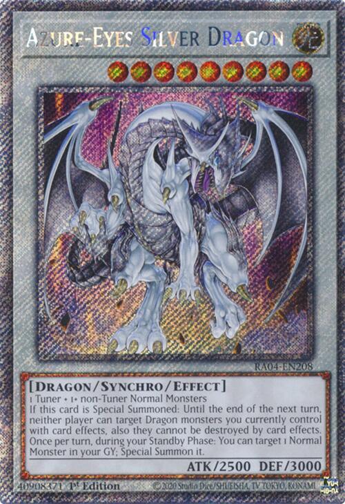 Azure-Eyes Silver Dragon (Platinum Secret Rare) - Quarter Century Stampede (RA04)