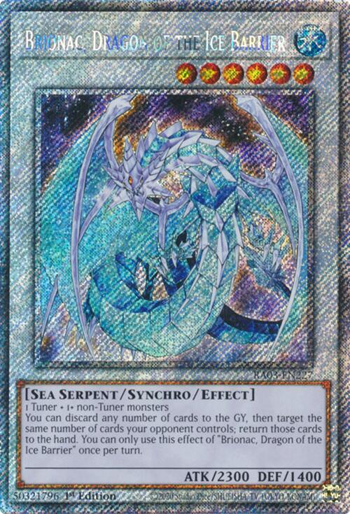 Brionac, Dragon of the Ice Barrier (Platinum Secret Rare) - Quarter Century Bonanza (RA03)