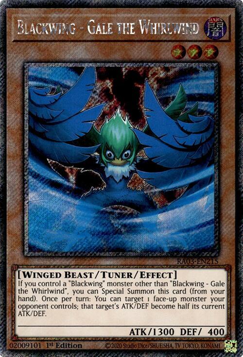 Blackwing - Gale the Whirlwind (Platinum Secret Rare) - Quarter Century Bonanza (RA03)