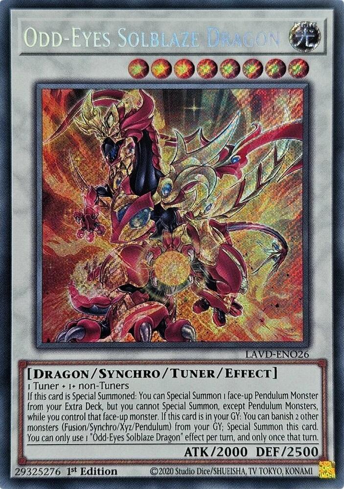 Odd-Eyes Solblaze Dragon (Secret Rare) - Legendary Arc-V Decks (LAVD)