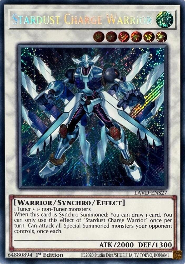 Stardust Charge Warrior (Secret Rare) - Legendary Arc-V Decks (LAVD)